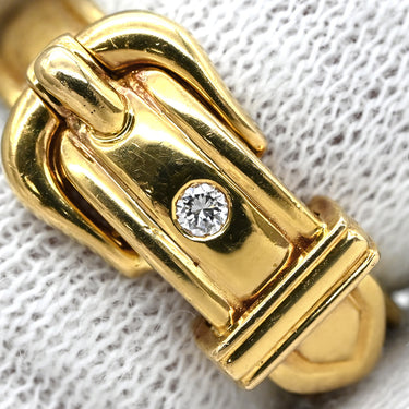 エルメス HERMES ブックルセリエ ダイヤ イエローゴールド K18YG ダイヤモンド #50(JP10) リング 指輪 18K 750 ベルトモチーフ 1P 1石 10号