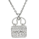 エルメス HERMES アミュレット コンスタンス ダイヤ ペンダント ホワイトゴールド K18WG ダイヤモンド ネックレス 18K 750 WG バッグモチーフ 65D
