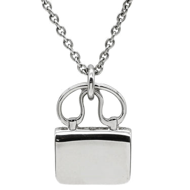 エルメス HERMES アミュレット コンスタンス ダイヤ ペンダント ホワイトゴールド K18WG ダイヤモンド ネックレス 18K 750 WG バッグモチーフ 65D