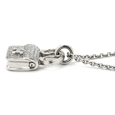 エルメス HERMES アミュレット コンスタンス ダイヤ ペンダント ホワイトゴールド K18WG ダイヤモンド ネックレス 18K 750 WG バッグモチーフ 65D