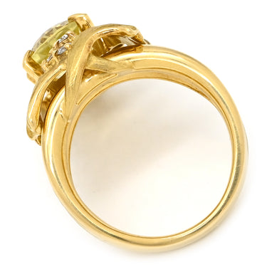 若林佐代子 SAYOKO WAKABAYASHI クリソベリル 3.83ct ダイヤモンド イエロー×イエローゴールド K18YG ダイヤモンド クリソベリル リング 指輪 18K 18金 750YG 黄 12号