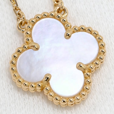 ヴァンクリーフアーペル Van Cleef & Arpels ヴィンテージ アルハンブラ ペンダント VCARA45900 パールホワイト×イエローゴールド K18YG マザーオブパール ネックレス 白 750 18K YG シェル
