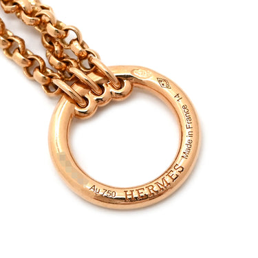 エルメス HERMES クルー ドゥ H ローズゴールド K18PG ブレスレット ピンクゴールド 18K 750 PG 3連チェーン