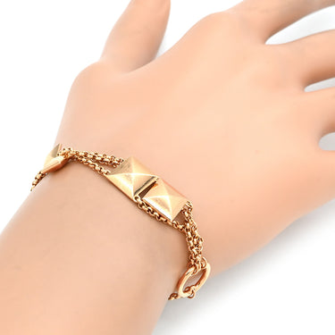 エルメス HERMES クルー ドゥ H ローズゴールド K18PG ブレスレット ピンクゴールド 18K 750 PG 3連チェーン