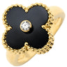 ヴァンクリーフアーペル Van Cleef & Arpels ヴィンテージ アルハンブラ VCARA41000 ブラックXイエローゴールド K18YG ダイヤモンド オニキス #51(JP11) リング 指輪 1Pダイヤ オニキス 11号