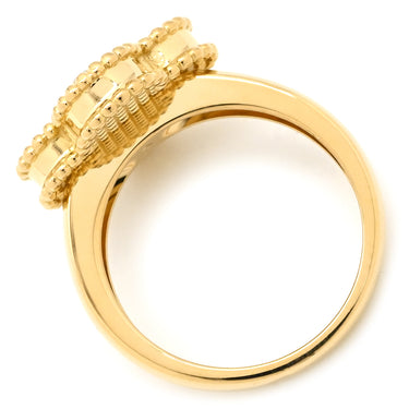 ヴァンクリーフアーペル Van Cleef & Arpels ヴィンテージ アルハンブラ VCARA41000 ブラックXイエローゴールド K18YG ダイヤモンド オニキス #51(JP11) リング 指輪 1Pダイヤ オニキス 11号