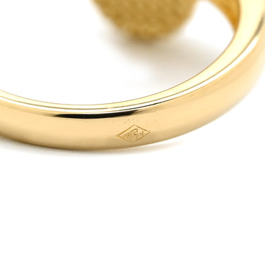 ヴァンクリーフアーペル Van Cleef & Arpels ヴィンテージ アルハンブラ VCARA41000 ブラックXイエローゴールド K18YG ダイヤモンド オニキス #51(JP11) リング 指輪 1Pダイヤ オニキス 11号