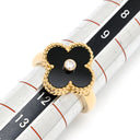 ヴァンクリーフアーペル Van Cleef & Arpels ヴィンテージ アルハンブラ VCARA41000 ブラックXイエローゴールド K18YG ダイヤモンド オニキス #51(JP11) リング 指輪 1Pダイヤ オニキス 11号