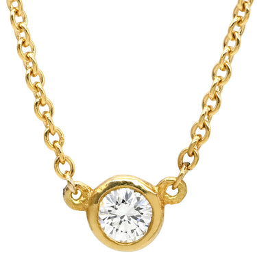 ティファニー Tiffany & Co バイザヤード シングルダイヤモンド ペンダント イエローゴールド K18YG ダイヤモンド ネックレス 18K AU750 YG 1P 1粒 エルサペレッティ