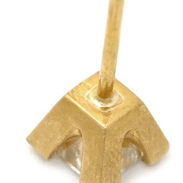 ノンブランド NON BRAND ダイヤモンド 0.555ct イエローゴールド K18YG ダイヤモンド ピアス 1粒 1石 スクエア プリンセスカット 18K 750 YG 両耳用