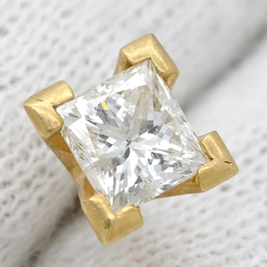 ノンブランド NON BRAND ダイヤモンド 0.555ct イエローゴールド K18YG ダイヤモンド ピアス 1粒 1石 スクエア プリンセスカット 18K 750 YG 両耳用