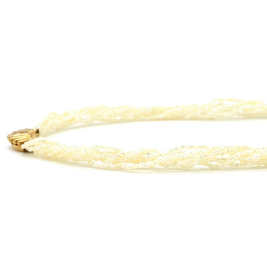タサキ TASAKI ケシパール 7連 パールホワイト×イエローゴールド K18YG パール ネックレス TASAKI 18K 750YG 真珠 ライスパール