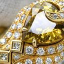 ジュエルスタジオ JEWELSTUDIO クリソベリル ダイヤ デザインリング イエロー×イエローゴールド K18YG ダイヤモンド クリソベリル リング 指輪 K18YG Au750 ペアシェイプカット 14号
