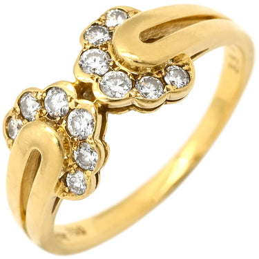 クリスチャン・ディオール Christian Dior ダイヤモンド デザインリング イエローゴールド K18YG ダイヤモンド リング 指輪 Au750 K18 8.5号