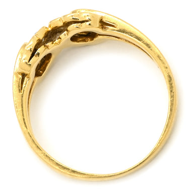 クリスチャン・ディオール Christian Dior ダイヤモンド デザインリング イエローゴールド K18YG ダイヤモンド リング 指輪 Au750 K18 8.5号