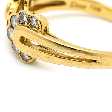クリスチャン・ディオール Christian Dior ダイヤモンド デザインリング イエローゴールド K18YG ダイヤモンド リング 指輪 Au750 K18 8.5号