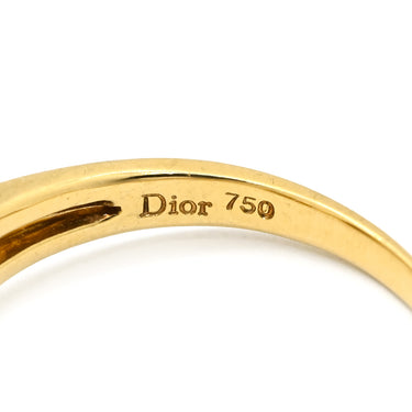クリスチャン・ディオール Christian Dior ダイヤモンド デザインリング イエローゴールド K18YG ダイヤモンド リング 指輪 Au750 K18 8.5号