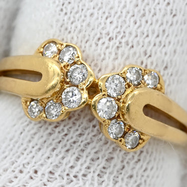クリスチャン・ディオール Christian Dior ダイヤモンド デザインリング イエローゴールド K18YG ダイヤモンド リング 指輪 Au750 K18 8.5号