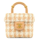 シャネル CHANEL バニティ チェーンバッグ ピンクベージュ ファブリック レザー ショルダーバッグ ゴールド金具 ココマーク ツイード