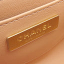 シャネル CHANEL バニティ チェーンバッグ ピンクベージュ ファブリック レザー ショルダーバッグ ゴールド金具 ココマーク ツイード