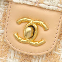 シャネル CHANEL バニティ チェーンバッグ ピンクベージュ ファブリック レザー ショルダーバッグ ゴールド金具 ココマーク ツイード