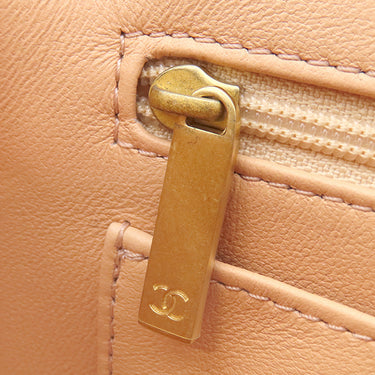 シャネル CHANEL バニティ チェーンバッグ ピンクベージュ ファブリック レザー ショルダーバッグ ゴールド金具 ココマーク ツイード
