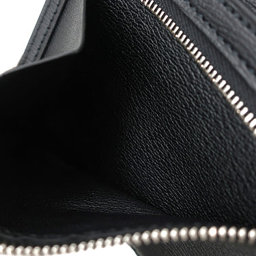 エルメス HERMES ベアンコンパクト ブラック アリゲーター 二つ折り財布 シルバー金具 黒 クロコ 艶あり 2025年製