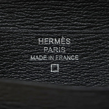 エルメス HERMES ベアンコンパクト ブラック アリゲーター 二つ折り財布 シルバー金具 黒 クロコ 艶あり 2025年製