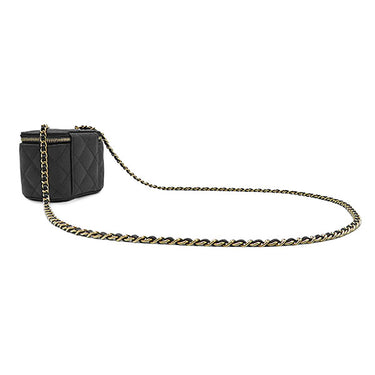 シャネル CHANEL マトラッセ ミニ バニティ AP2158 ブラック キャビアスキン ショルダーバッグ ゴールド金具 チェーンバッグ