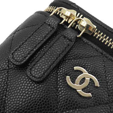 シャネル CHANEL マトラッセ ミニ バニティ AP2158 ブラック キャビアスキン ショルダーバッグ ゴールド金具 チェーンバッグ