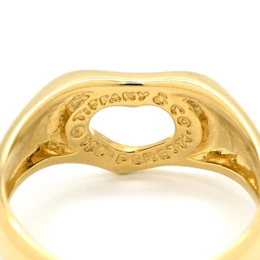 ティファニー Tiffany & Co オープンハート イエローゴールド K18YG リング 指輪 T＆Co. 750 18K 18金 YG エルサ ペレッティ 9号