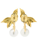 ミキモト MIKIMOTO パール ダイヤ リボンモチーフ パールホワイト×イエローゴールド K18YG パール ダイヤモンド イヤリング Au750 18K 真珠 1P 1粒 ネジ式 スイング ドロップ