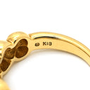ミキモト MIKIMOTO パール ダイヤ デザインリング パールホワイト×イエローゴールド K18YG パール ダイヤモンド リング 指輪 TASAKI 真珠 1P 1粒 Au750 18K 18金 YG 11.5号