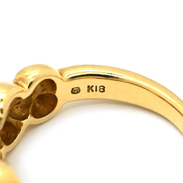ミキモト MIKIMOTO パール ダイヤ デザインリング パールホワイト×イエローゴールド K18YG パール ダイヤモンド リング 指輪 TASAKI 真珠 1P 1粒 Au750 18K 18金 YG 11.5号