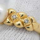 ミキモト MIKIMOTO パール ダイヤ デザインリング パールホワイト×イエローゴールド K18YG パール ダイヤモンド リング 指輪 TASAKI 真珠 1P 1粒 Au750 18K 18金 YG 11.5号