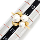 ミキモト MIKIMOTO パール デザインリング ホワイト×イエローゴールド K18YG パール リング 指輪 MIKIMOTO 18K 750 YG 真珠 3粒 3P 11.5号