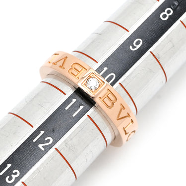 ブルガリ BVLGARI ブルガリブルガリ ダブルロゴ ピンクゴールド K18PG ダイヤモンド リング 指輪 18K 750AU 1Pダイヤモンド 10.5号