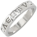 ブルガリ BVLGARI ブルガリブルガリ ダブルロゴ ホワイトゴールド K18WG ダイヤモンド リング 指輪 18K 750AU 1Pダイヤモンド 18号