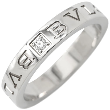 ブルガリ BVLGARI ブルガリブルガリ ダブルロゴ ホワイトゴールド K18WG ダイヤモンド リング 指輪 18K 750AU 1Pダイヤモンド 18号