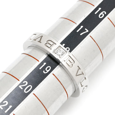 ブルガリ BVLGARI ブルガリブルガリ ダブルロゴ ホワイトゴールド K18WG ダイヤモンド リング 指輪 18K 750AU 1Pダイヤモンド 18号