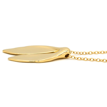ティファニー Tiffany & Co リーフ フィン イエローゴールド K18YG ネックレス T＆Co. Au750 18K エルサペレッティ 葉 ヒレ ホエールテール ロング