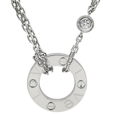 カルティエ Cartier ラブ サークル 2Pダイヤ B7219400 ホワイトゴールド K18WG ダイヤモンド ネックレス 18金 750WG Wチェーン