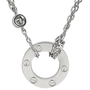 カルティエ Cartier ラブ サークル 2Pダイヤ B7219400 ホワイトゴールド K18WG ダイヤモンド ネックレス 18金 750WG Wチェーン