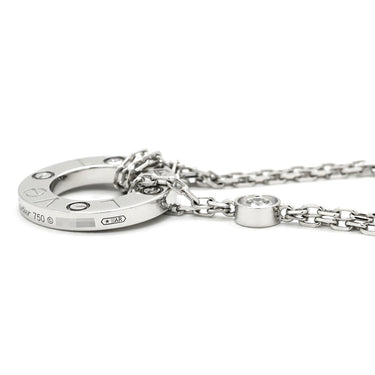 カルティエ Cartier ラブ サークル 2Pダイヤ B7219400 ホワイトゴールド K18WG ダイヤモンド ネックレス 18金 750WG Wチェーン