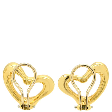 ティファニー Tiffany & Co オープンハート イエローゴールド K18YG イヤリング T＆Co. 750 18K YG エルサ ペレッティ クリップ式