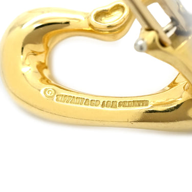 ティファニー Tiffany & Co オープンハート イエローゴールド K18YG イヤリング T＆Co. 750 18K YG エルサ ペレッティ クリップ式
