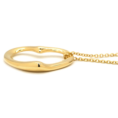 ティファニー Tiffany & Co オープンハート 21.6mm イエローゴールド K18YG ネックレス T＆Co. Au750 18K 18金 エルサペレッティ ミディアム