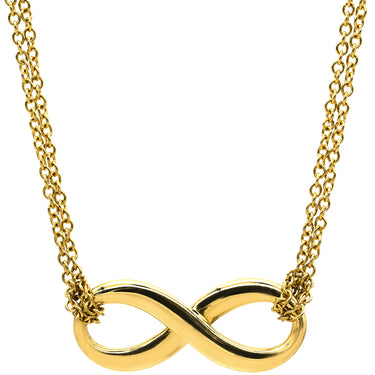 ティファニー Tiffany & Co インフィニティ イエローゴールド K18YG ネックレス T&Co. Au750 18K メビウス 2連 ダブルチェーン