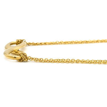 ティファニー Tiffany & Co インフィニティ イエローゴールド K18YG ネックレス T&Co. Au750 18K メビウス 2連 ダブルチェーン