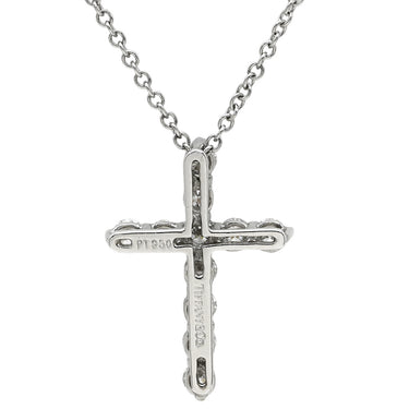 ティファニー Tiffany & Co スモールクロス ダイヤ ペンダント プラチナシルバー Pt950 ダイヤモンド ネックレス 11石 11石 クロス 十字架 ブリリアントカット